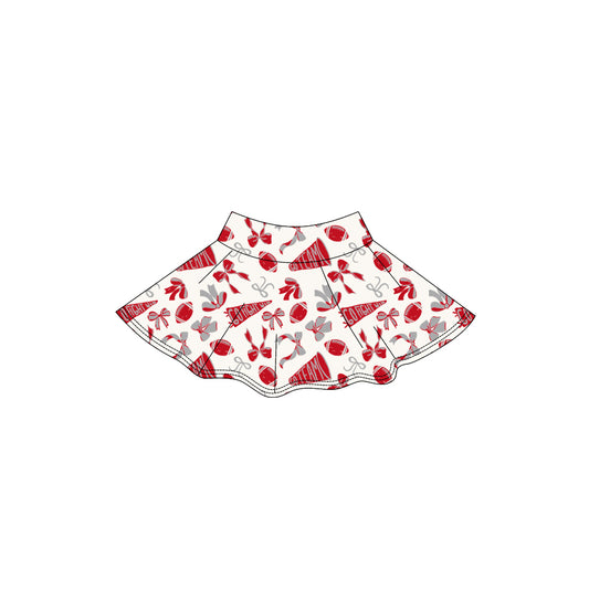 (Pre-order)GLK0141 Go Team Cheer Bows Red Girls Summer Bottom Yoga Skirts