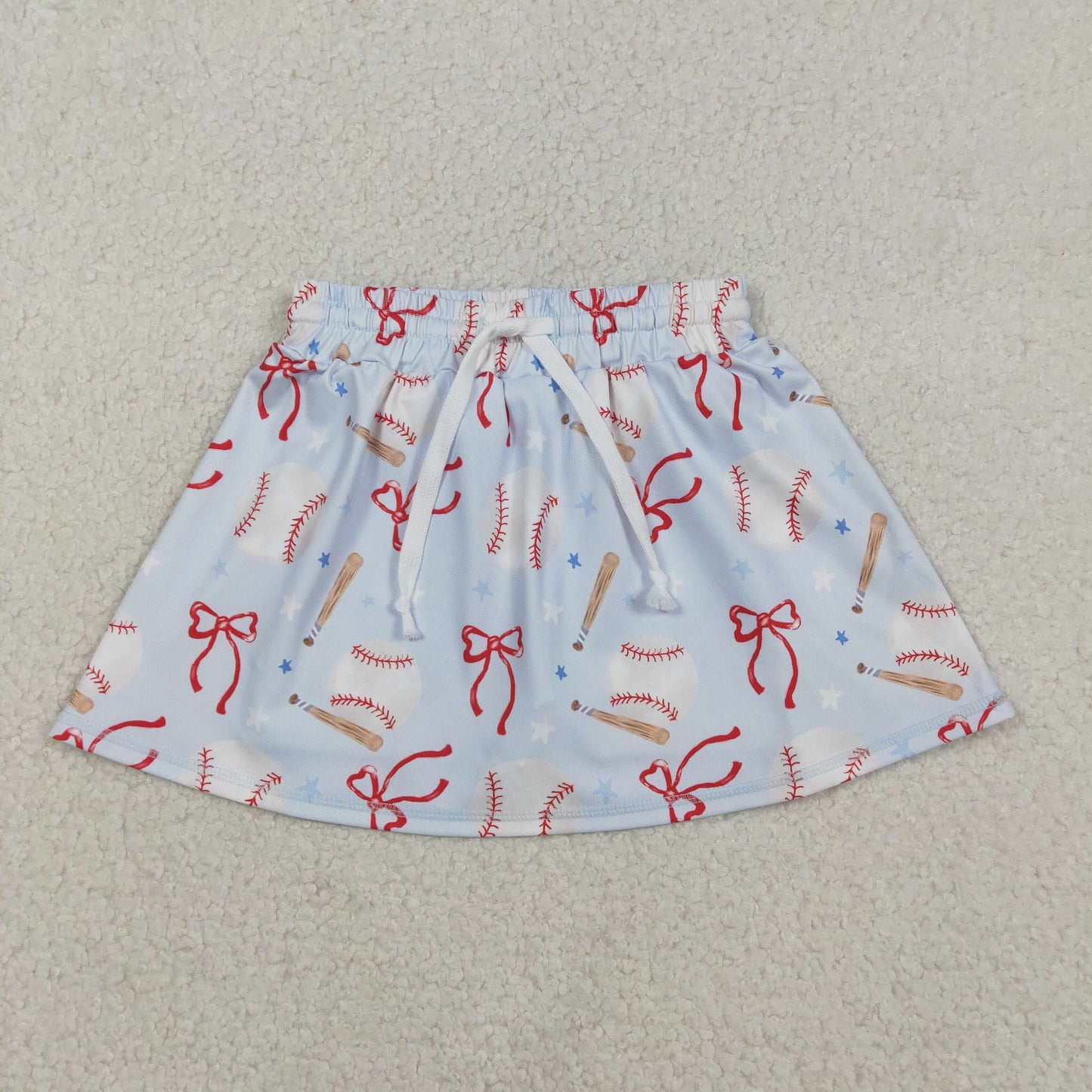 GLK0169 Baseball Bows Print Girls Summer Bottom Yoga Skirts