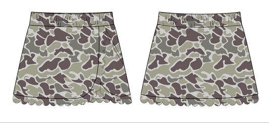 (Pre-order)GLK0171 Camo Print Girls Summer Bottom Yoga Skirts