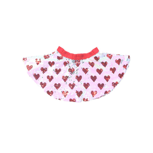 (Pre-order)GLK0191 Heart Sequin Girls Valentine's Day Bottom Skirts