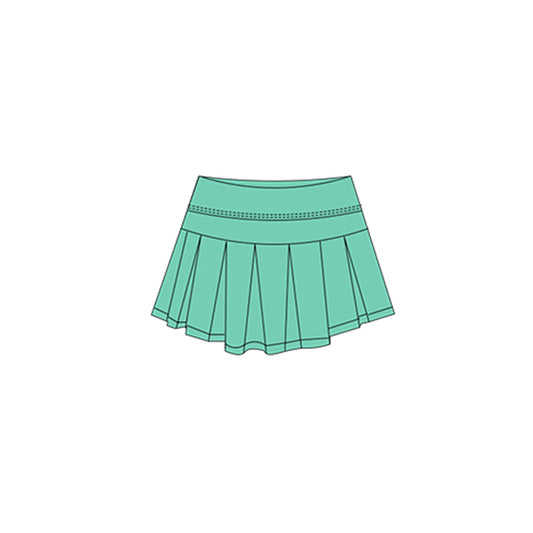 (Pre-order)GLK0194 Green Color Girls Summer Bottom Yoga Skirts