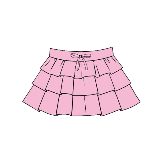(Pre-order)GLK0199 Pink Color Girls Summer Bottom Yoga Skirts