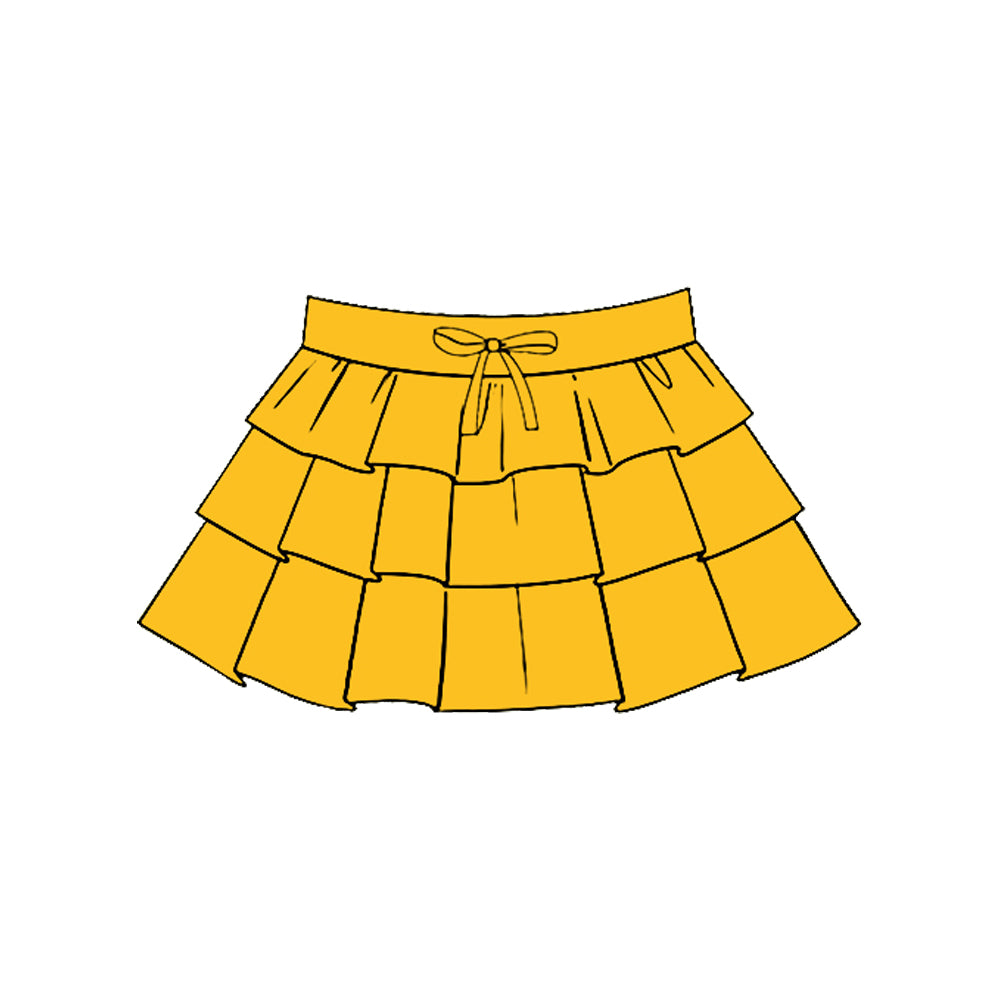 (Pre-order)GLK0204 Mustard Color Girls Summer Bottom Yoga Skirts