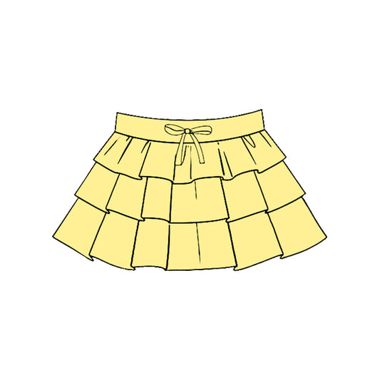 (Pre-order)GLK0207 Yellow Color Girls Summer Bottom Yoga Skirts
