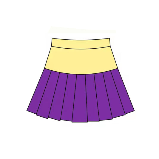 (Pre-order)GLK0211 Yellow Purple Color Girls Mardi Gras Bottom Yoga Skirts