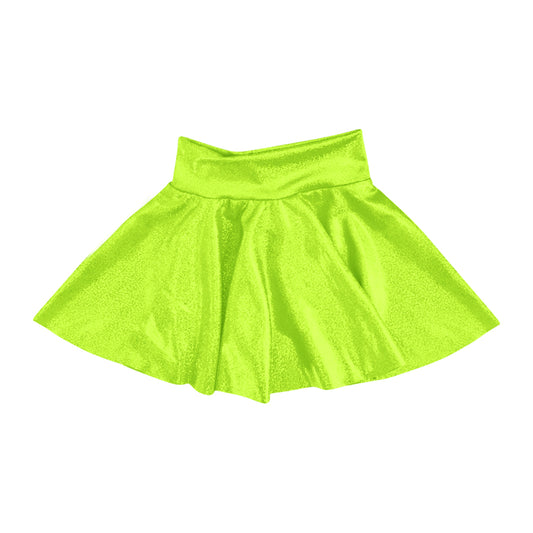(Pre-order)GLK0233 Lime Green Pleather Elastic Girls Summer Bottom Skirts