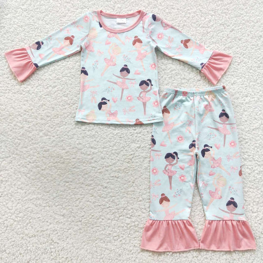 GLP0647 Dancer print girls pajamas clothes set