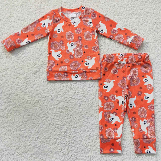 GLP0719 Flowers ghost girls Halloween pajamas clothes set