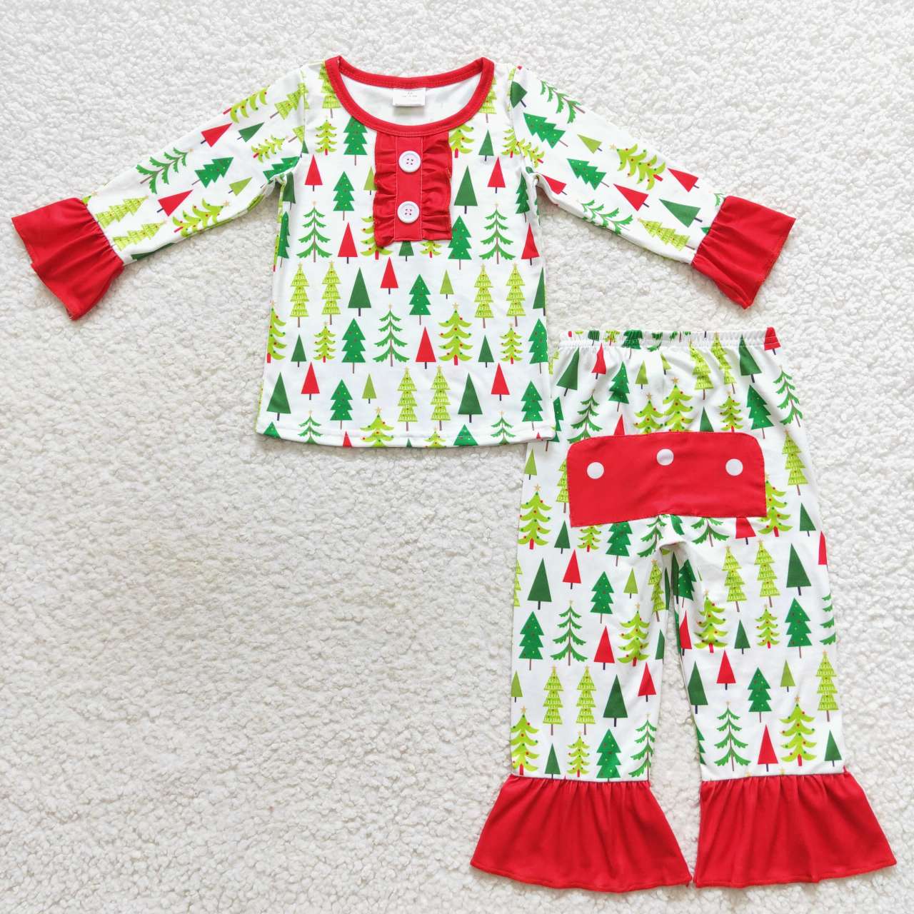 GLP0725 Christmas tree print family set parent-child outfit girls pajamas clothes set