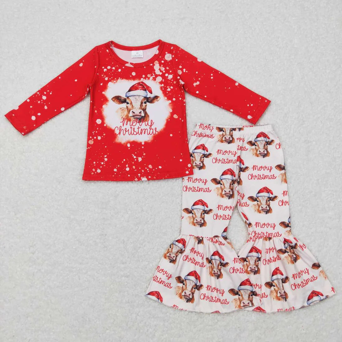 Merry Christmas Cows Print Family Matching Clothes