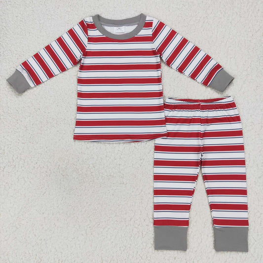 GLP0874 Red Stripes Kids Pajamas Clothes Set