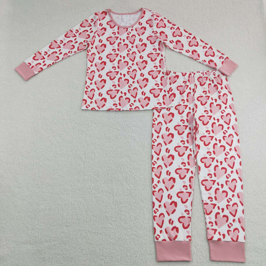 GLP1096 Adult Heart Print Woman Valentine's Pajamas Clothes Set