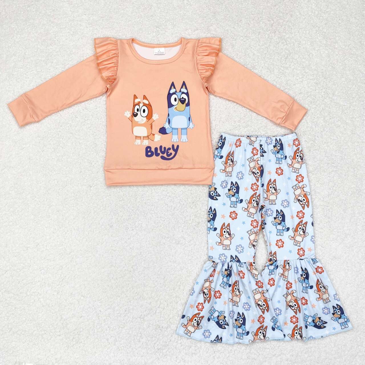 GLP1363 Cartoon Dog Bell Pants Girls Fall Clothes Set