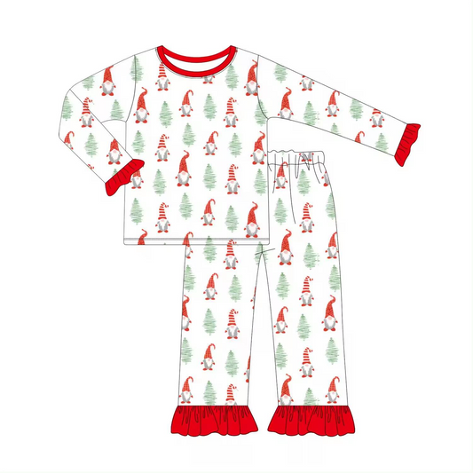 (Pre-order)GLP1507 Dwarf Print Girls Christmas Pajamas Clothes Set