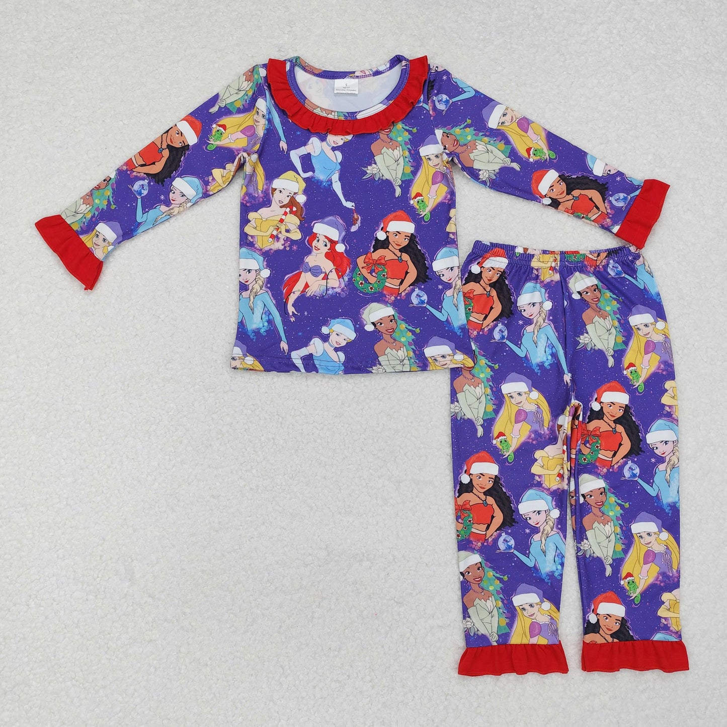 Cartoon Princess Print Sisters Christmas Matching Clothes