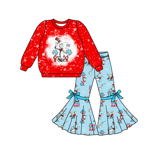 (Pre-order)GLP1913 Dr.Reading Cat Top Bell Pants Girls Fall Clothes Set