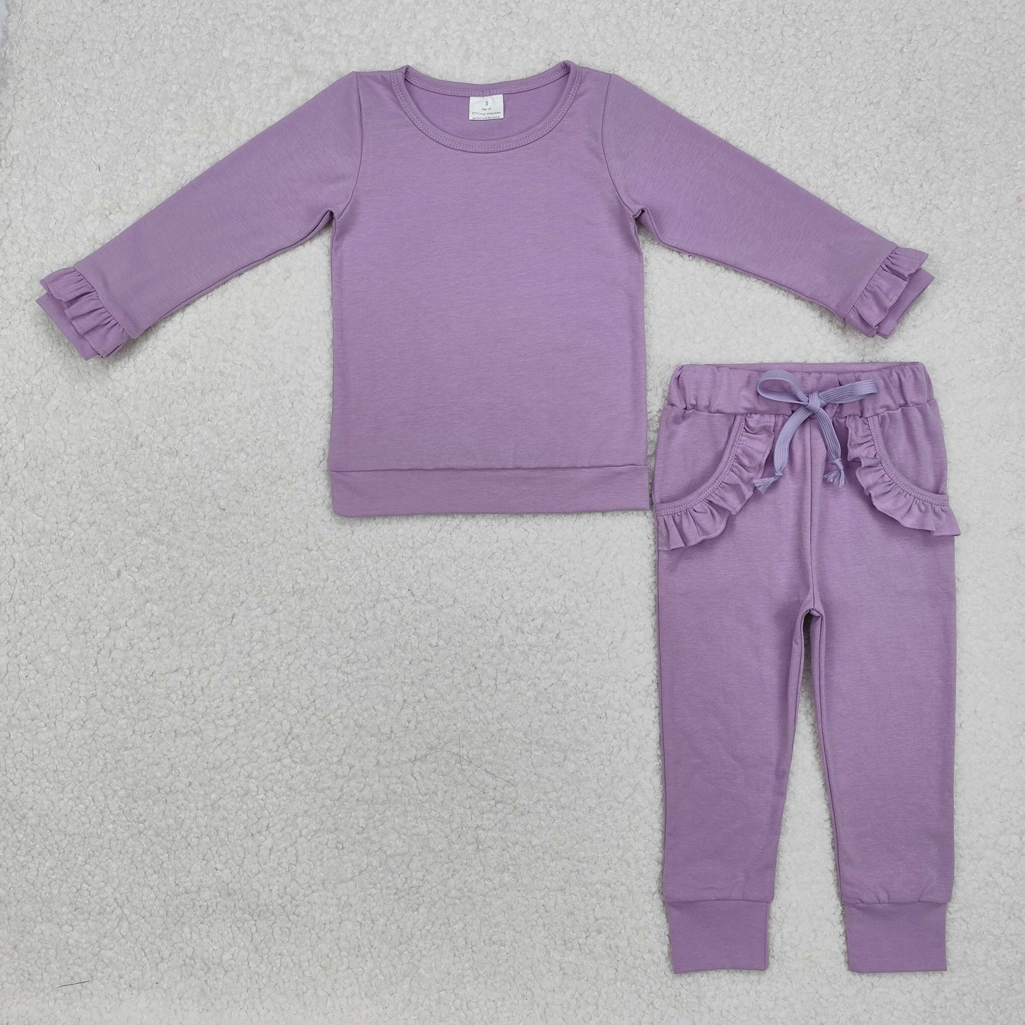 GLP2260 Purple Color Ruffles Girls Clothes Set