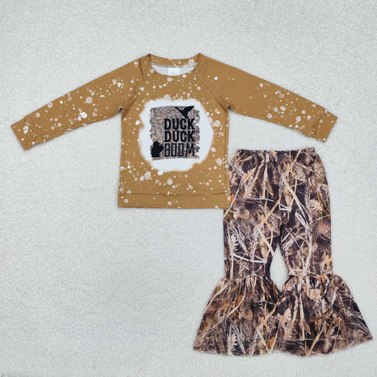 GLP2264 DUCK DUCK BOOM Top Bell Pants Girls Go Hunting Clothes Set