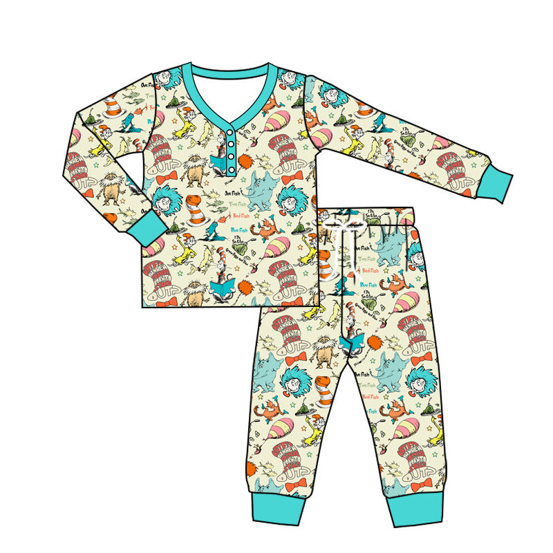 (Pre-order)GLP2282 Adult Dr.Reading Animals Print Woman Pajamas Clothes Set