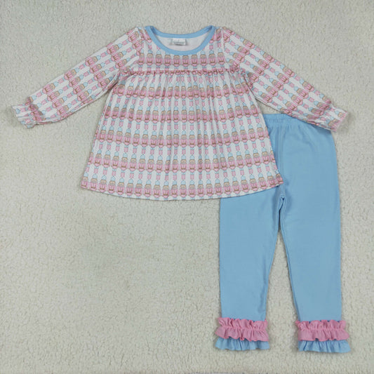 GLP2456 Nutcracke* Soldier Tunic Top Blue Pants Girls Christmas Clothes Set