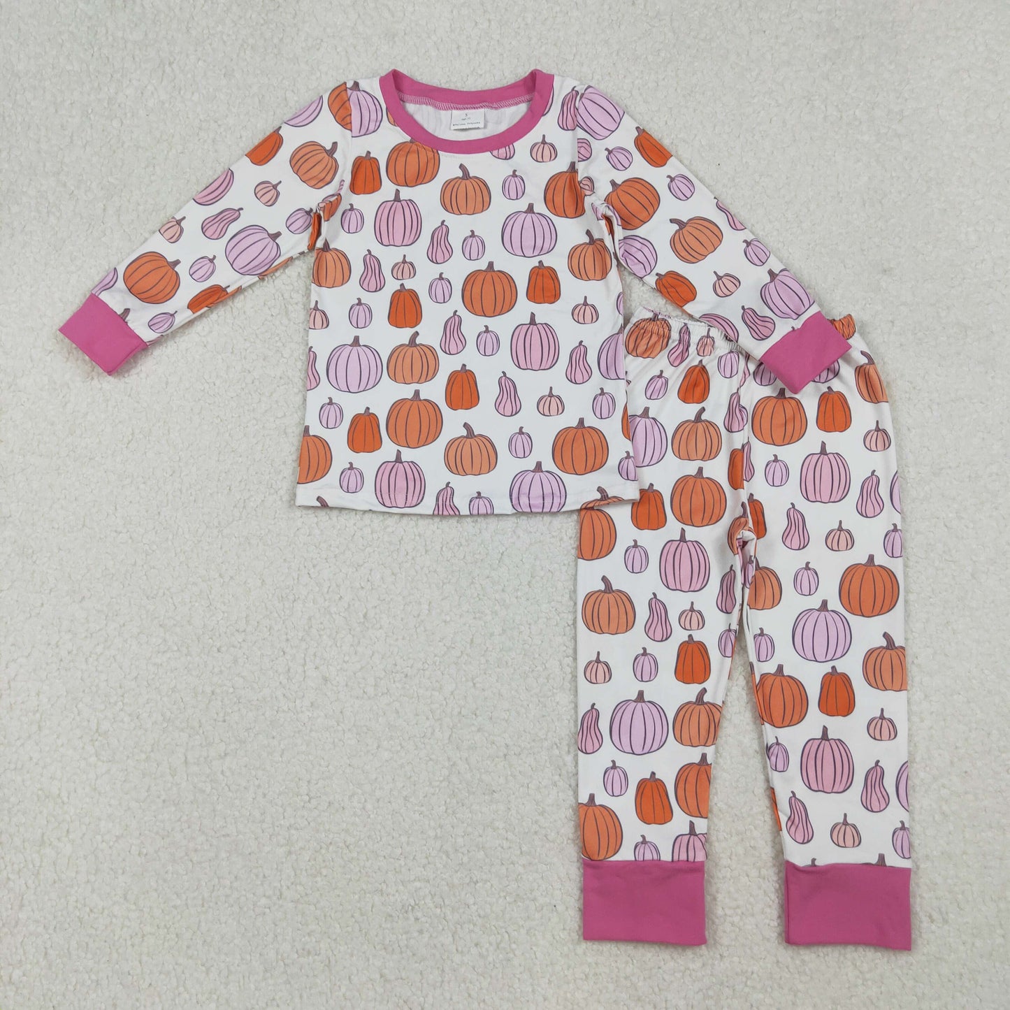 Pink Orange Pumpkin Girls Fall Clothes Sisters Matching Wear