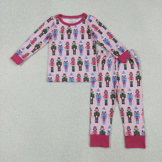 GLP2747 Nutcracke* Soldier Print Girls Christmas Pajamas Clothes Set