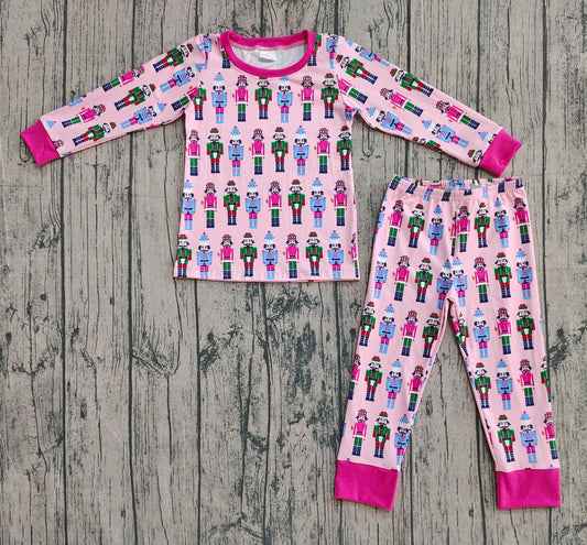 (Pre-order)GLP2747 Nutcracke* Soldier Print Girls Christmas Pajamas Clothes Set