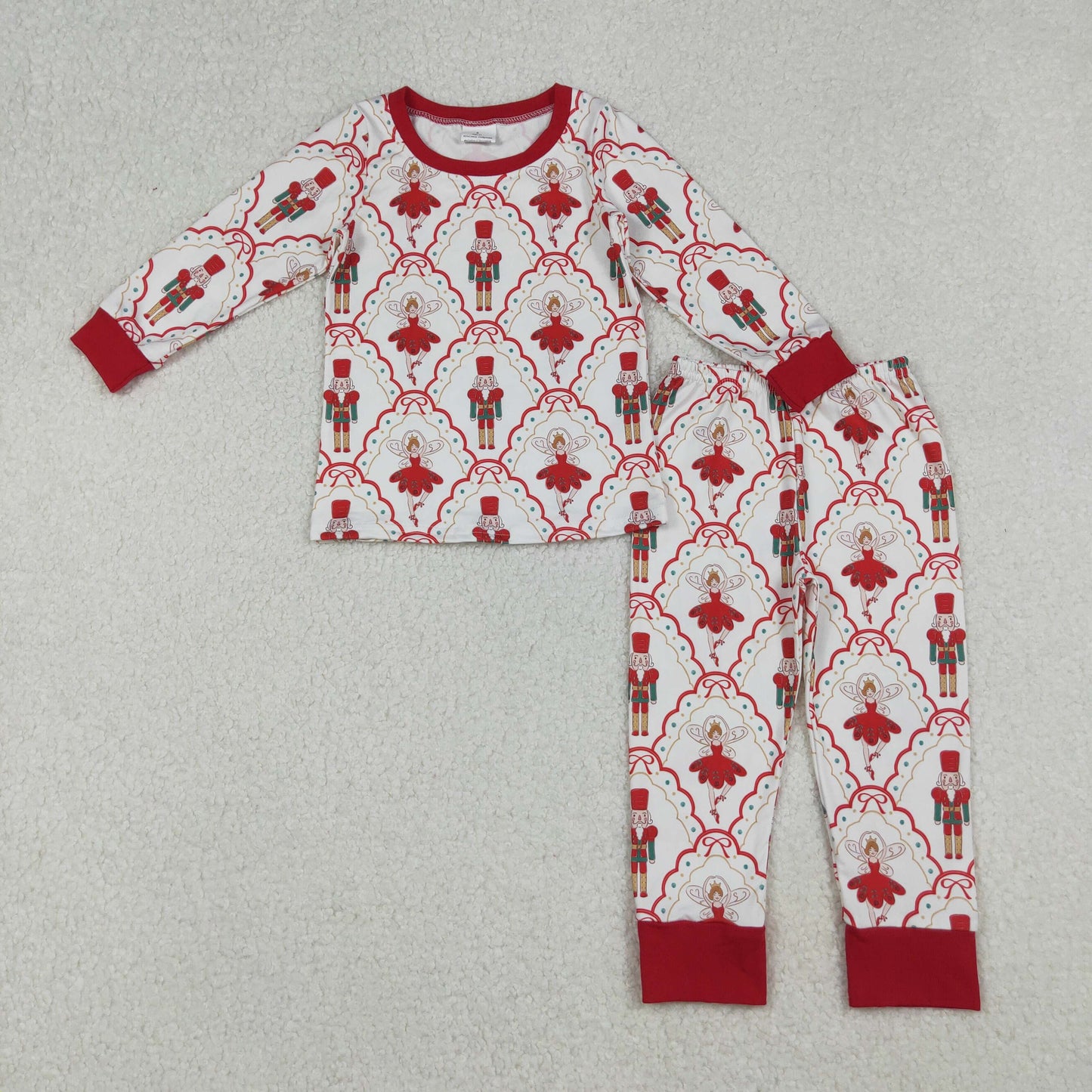 GLP2808 Nutcracke* Soldier Print Girls Christmas Pajamas Clothes Set