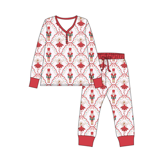 (Pre-order)GLP2816 Adult Nutcracke* Soldier Print Woman Christmas Pajamas Clothes Set