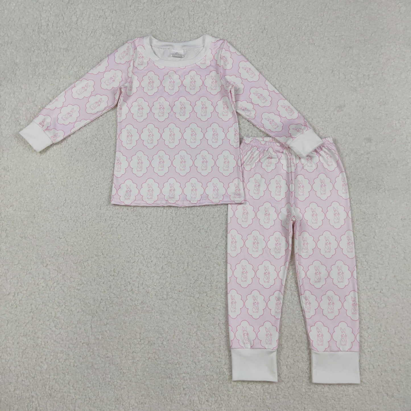 Bunny Print Kids Easter Pajamas Clothes Sibling Wear