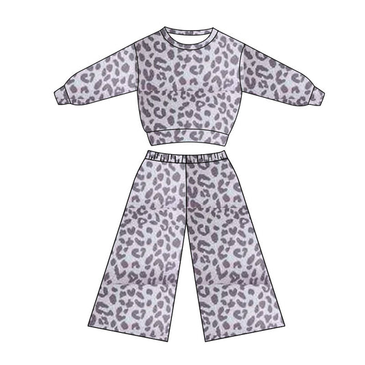 (Pre-order)GLP3113 Leopard Top Pants Girls Fall Clothes Set