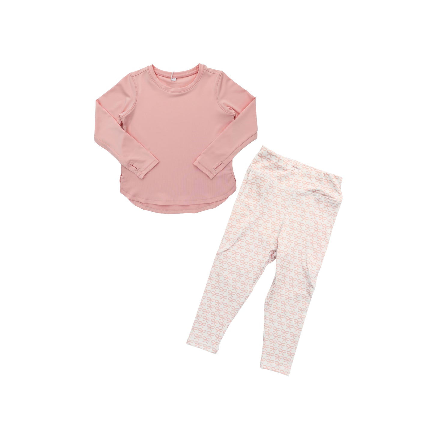 (Pre-order)GLP3174 Pink Top Bows Legging Pants Girls Yoga Clothes Set