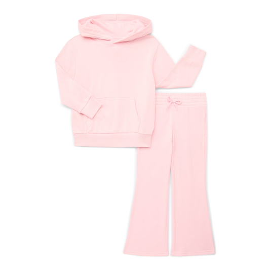 (Pre-order)GLP3251 Pink Hoodie Top Pants Girls Clothes Set