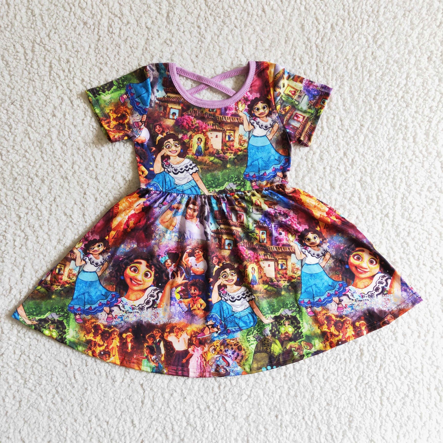 (Promotion)Cartoon Magic Girl Short sleeve knee length dress GSD0013