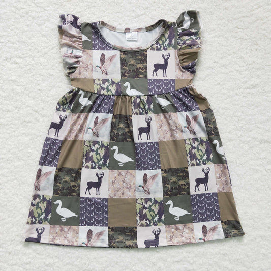 (Promotion)Girls hunting print dress       GSD0152