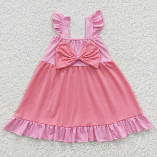 GSD0340 Girls pink cotton princess design summer dress