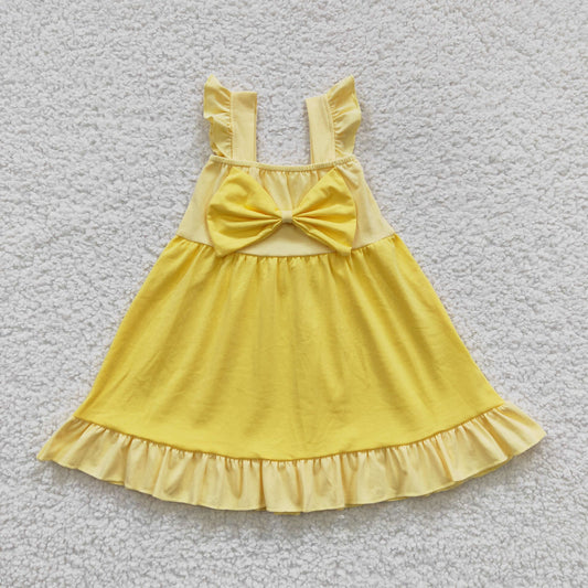GSD0342 Girls yellow princess design dress