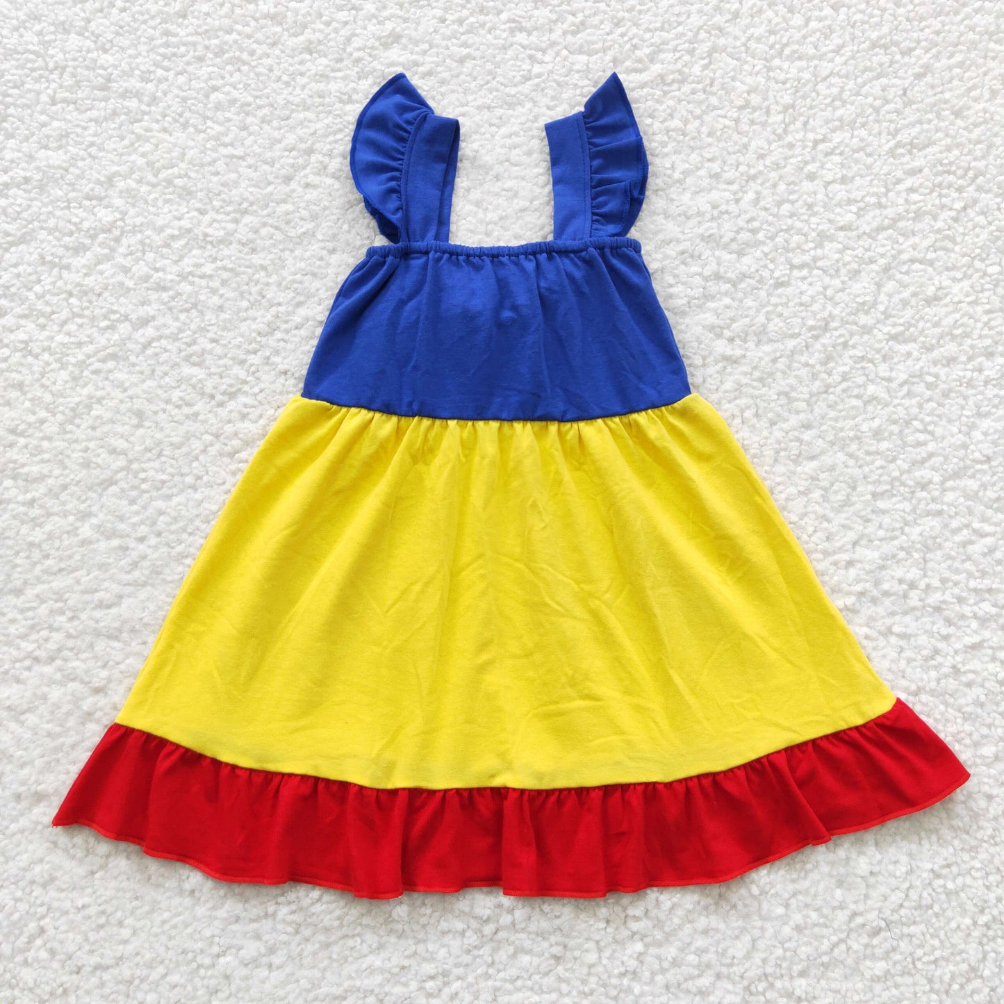GSD0343 Girls yellow red blue princess design dress