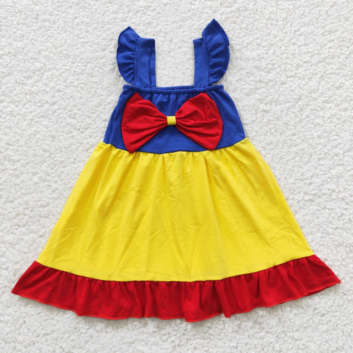 GSD0343 Girls yellow red blue princess design dress