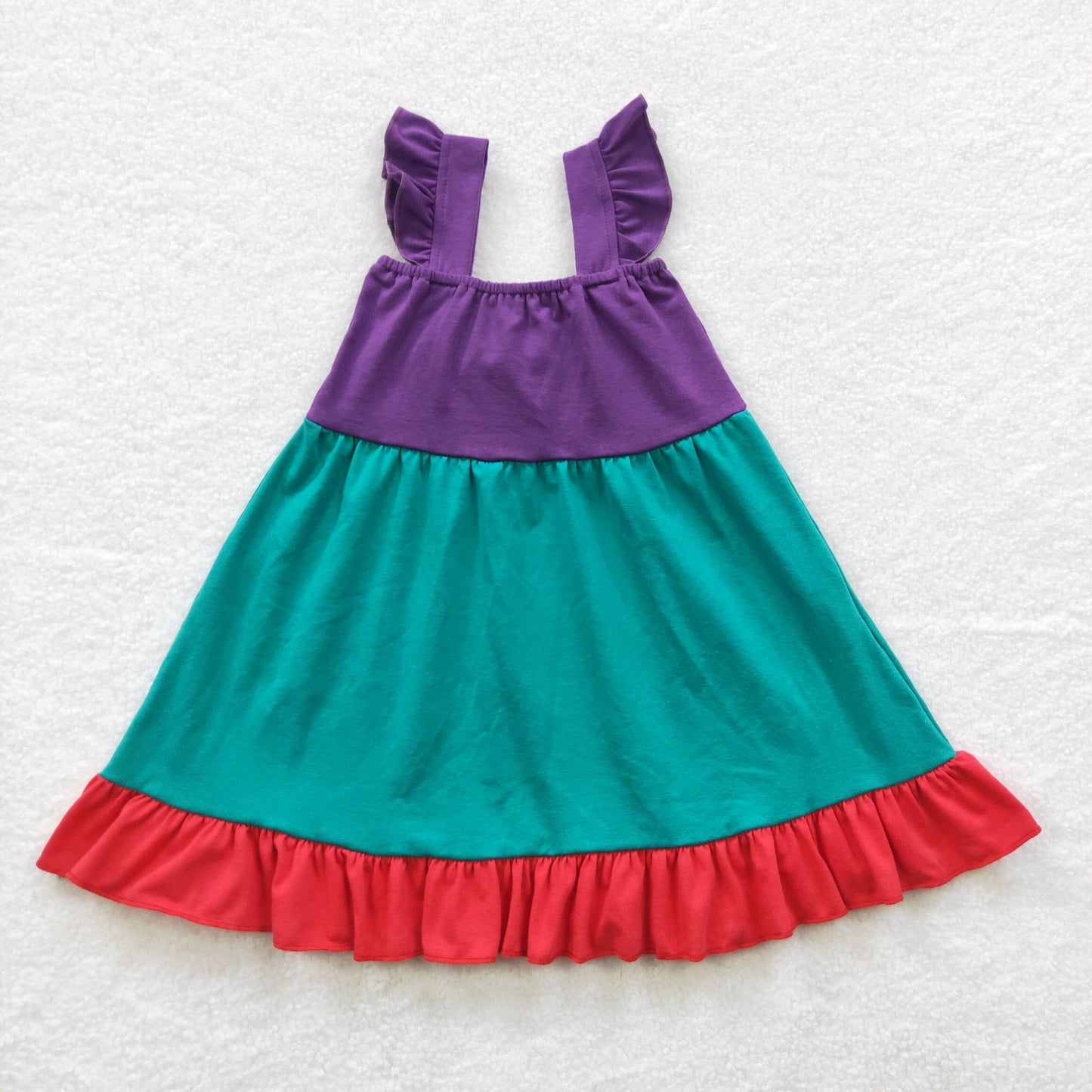 GSD0345 Girls red green purple princess design dress