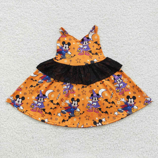 GSD0453 Cartoon mouse Halloween pumpkin knee length dress