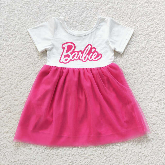 GSD0461 Pink BA tulle knee length dress