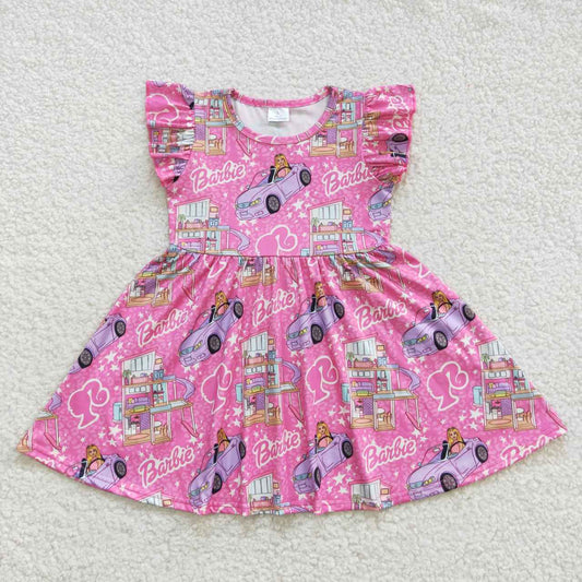 GSD0465 Pink BA girls knee length dress