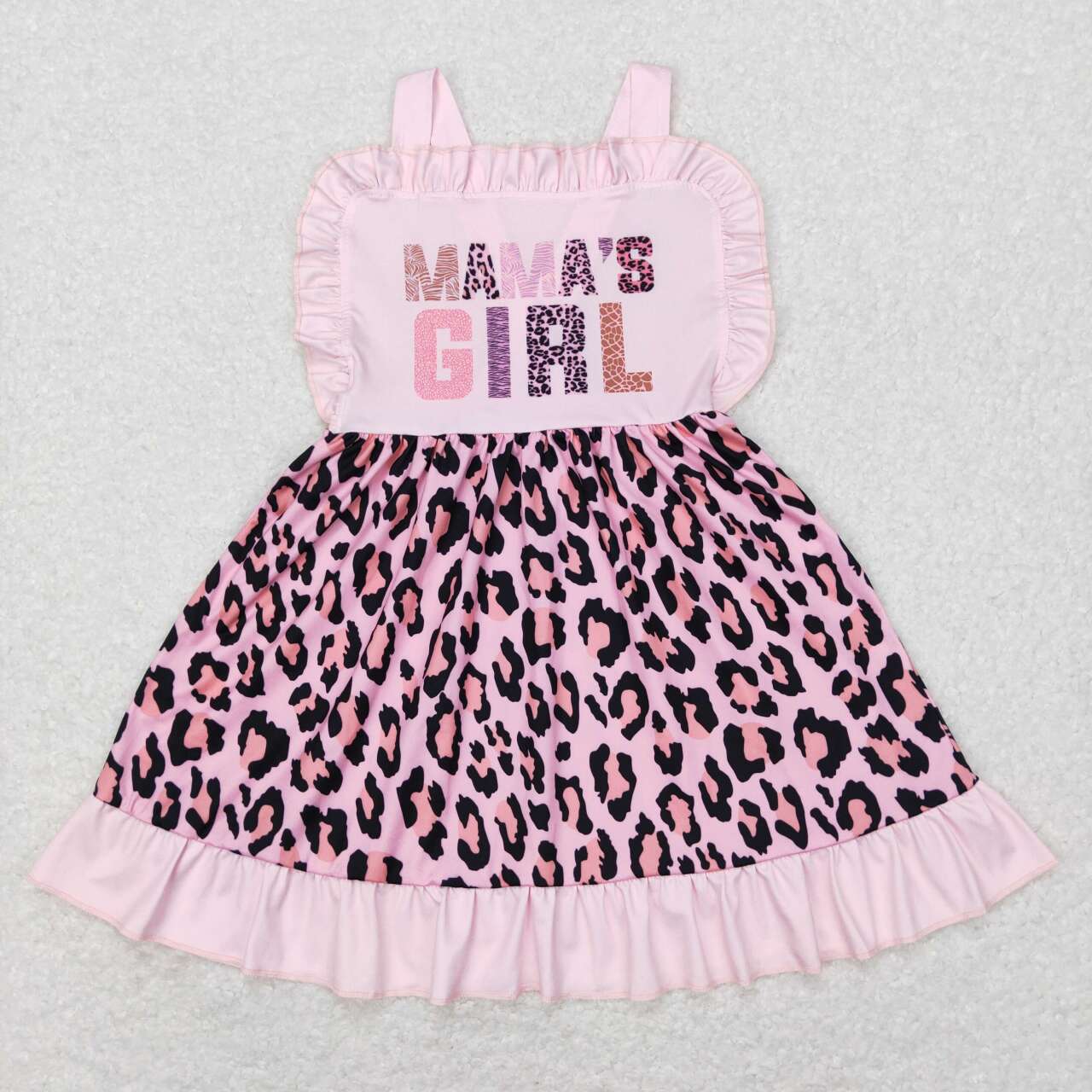 MAMA'S Girl Pink Leopard Print Sisters Matching Clothes