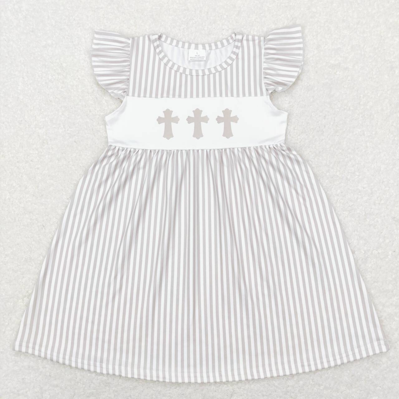 Cross Stripes Print Sibling Easter Matching Clothes