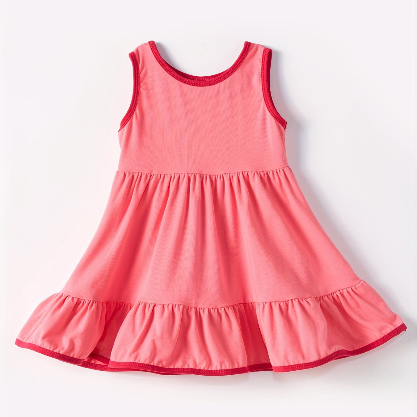 (Pre-order)GSD0656 Pink Girls Knee Length Dress