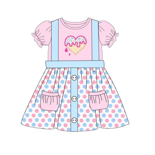 (Pre-order)GSD0676 Sweet Hearts Print Girls Suspender Skirts Valentine's Cothes Set