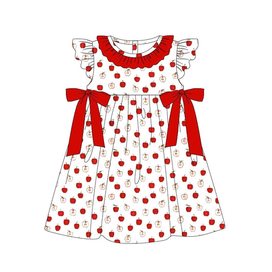 (Pre-order)GSD0898 Apple Print Girls Summer Knee Length Dress