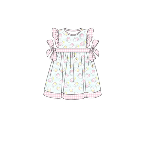 (Pre-order)GSD1107  Juice Print Girls Knee Length Summer Dress