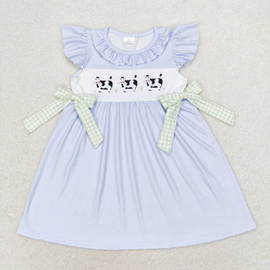 GSD1252 Cows Print Girls Knee Length Summer Dress